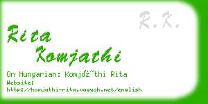 rita komjathi business card